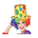 Chapeau clown haut - de - forme � gros pois - atosa - multicolore - mixte
