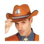 Chapeau cowboy �toile sh�rif marron adulte