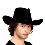 Chapeau de cowboy noir - wyoming - modle cow - boy - adulte - simili cuir
