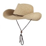 Chapeau de cowboy occidental en paille pour femme - funmoon Chapeau de cowboy occidental en paille pour femme - funmoon