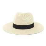Chapeau femme funmoon panama grande taille 60cm plage jazz large bord rafra�chissant paille - 816011