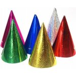 20 chapeaux de f�te color�s holographiques 16 x 10 cm - multicolore