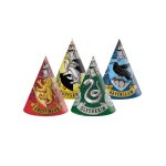 Chapeaux de fte - harry potter - 6 pices - carton - lastique - maisons de poudlard
