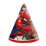 Chapeaux de fte - marvel - spiderman - lot de 6 - carton - lastique de maintien
