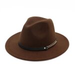Chapeau feutre femme classique - bininbox - automne hiver - brun - laine (65%coton 35%polyester)