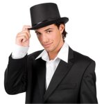 Chapeau haut de forme adulte annes 20 - noir - accessoire de dguisement