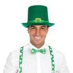 Chapeau haut de forme - saint patrick - vert - tour de tte 58cm - effet feutrine - adulte