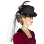 Chapeau haut de forme avec voile femme steampunk