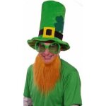 Chapeau haut de forme velours vert avec barbe rousse saint patrick - mixte - d�guisement