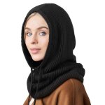 Chapeau hiver femme - 1 pi�ce tricot� balaclava capuche - convient pour froid protection