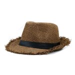 Chapeau homme de plage panama en paille funmoon - protection uv - marron