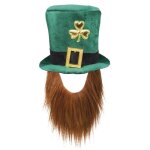 Chapeau de leprechaun vert pour la saint - patrick avec barbe rousse - boland - accessoire de dguisement ...