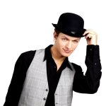 Chapeau melon charleston - ccile - noir - adulte - extrieur