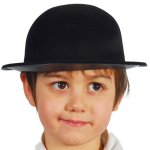 Chapeau melon floqu noir enfant