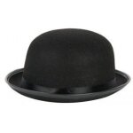 Chapeau melon feutre noir - accessoire de mode - adulte - homme - taille unique