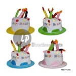 Chapeau en mousse happy birthday rose - enfant - fille - tour de t�te 50 cm