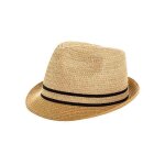 Chapeau de paille homme fedora trilby panama beige taille m 58cm - chapeau d�t� respirant � bord court ...