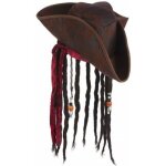 Accessoire - chapeau pirate marron avec perruque adulte