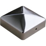 Chapeau de poteau - gartenwelt riegelsberger - pyramide - acier inoxydable - 71 x 71 mm - protection ...