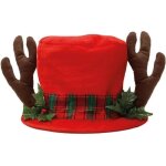 Chapeau de renne avec des cornes - disfrazzes - accessoire de dguisement - rouge - multicolore