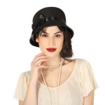 Chapeau cloche noir annes folles femme