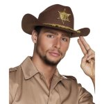 Chapeau de sheriff - boland - accessoire de dguisement - marron - toile de sheriff - lanire tresse ...