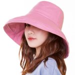 Chapeau de soleil anti - uv - bob - femme - rose