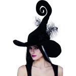 Chapeau sorcire noir avec plumes femme halloween - dguisement halloween - 228360
