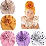 Chapeaux turban b�b� filles - turban bun noeud mignon arc bonnet casquette - blanc