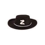 Chapeau de zorro enfant noir - blanc cavalier masque bandit - accessoire deguisement