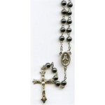 Chapelet hematite perle sur chaine argentee