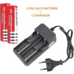 Chargeur 18650 2 pile accu batterie rechargeable 18650 3. 7v 2000mah li - ion + chargeur de piles universel ...