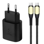 Adaptateur secteur - apple - chargeur 25w - cble usb - c 60w - compatible iphone 16 / iphone 16e - noir ...