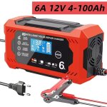 Chargeur de batterie 6a 12v - intelligent - 4 - 100ah - �cran lcd - protections multiples - chargeur ...