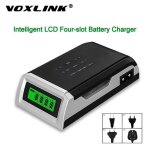 Chargeur de batterie intelligent affichage domestique avec 4 emplacements pour piles rechargeables aa ...
