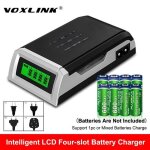 Chargeur de batterie intelligent avec cran lcd avec 4 emplacements pour piles rechargeables aa - aaa ...