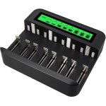 Chargeur de batterie - multifonction - 8 emplacements - noir - universel - intrieur