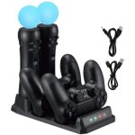 Chargeur dock - ps4 - station de charge 4 en 1 - charge 2 manettes - indicateur led - noir