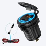 Chargeur double port 3. 0 prise usb et type - c �tanche 12 v / 24 v avec interrupteur tactile pour voiture ...