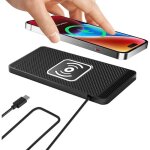Chargeur induction voiture 15w tapis de charge sans fil rapide antid�rapant support telephone voiture ...