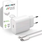 Chargeur pour iphone 13 12 11 pro max xs xr x 8 se ipad airpods alimentation 18 w + cble lightning usb ...