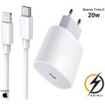 Chargeur rapide 20w compatible iphone 14 / 13 / 12 / 11 / x - c�ble 1m usb - c vers lightning aginji� ...