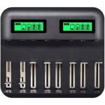 Chargeur de piles rapide - mich - �cran lcd r�tro - �clair� - 8 emplacements - aa / aaa - temps de charge ...