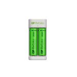 Chargeur pour piles rechargeables aa et aaa avec 2 piles rechargeables aa 2100 mah nimh incluses gp recyko ...