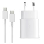 Chargeur rapide 25w + c�ble 2m usb - c pour samsung et compatible tous smartphones usb - c - blanc