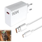 Chargeur rapide 90 w pour xiaomi 14 13 12 11 10 redmi note 14 13 12 poco f7 ultra avec c�ble usb c 6a ...