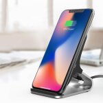 Chargeur rapide sans fil alliage daluminium qi chargeur induction pour samsung galaxy note 8 / s8 plus ...