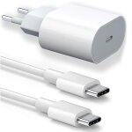 Chargeur usb - c 25w - apple - iphone 16 pro max - cble 20w - 1m - blanc