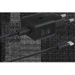 Chargeur pour tlphone mobile samsung chargeur secteur 25w avec cable usbc noir