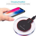Chargeur sans fil - qi - noir - compatible iphone et samsung - charge rapide - 1a Chargeur sans fil - qi - noir - compatible iphone et samsung - charge rapide - 1a